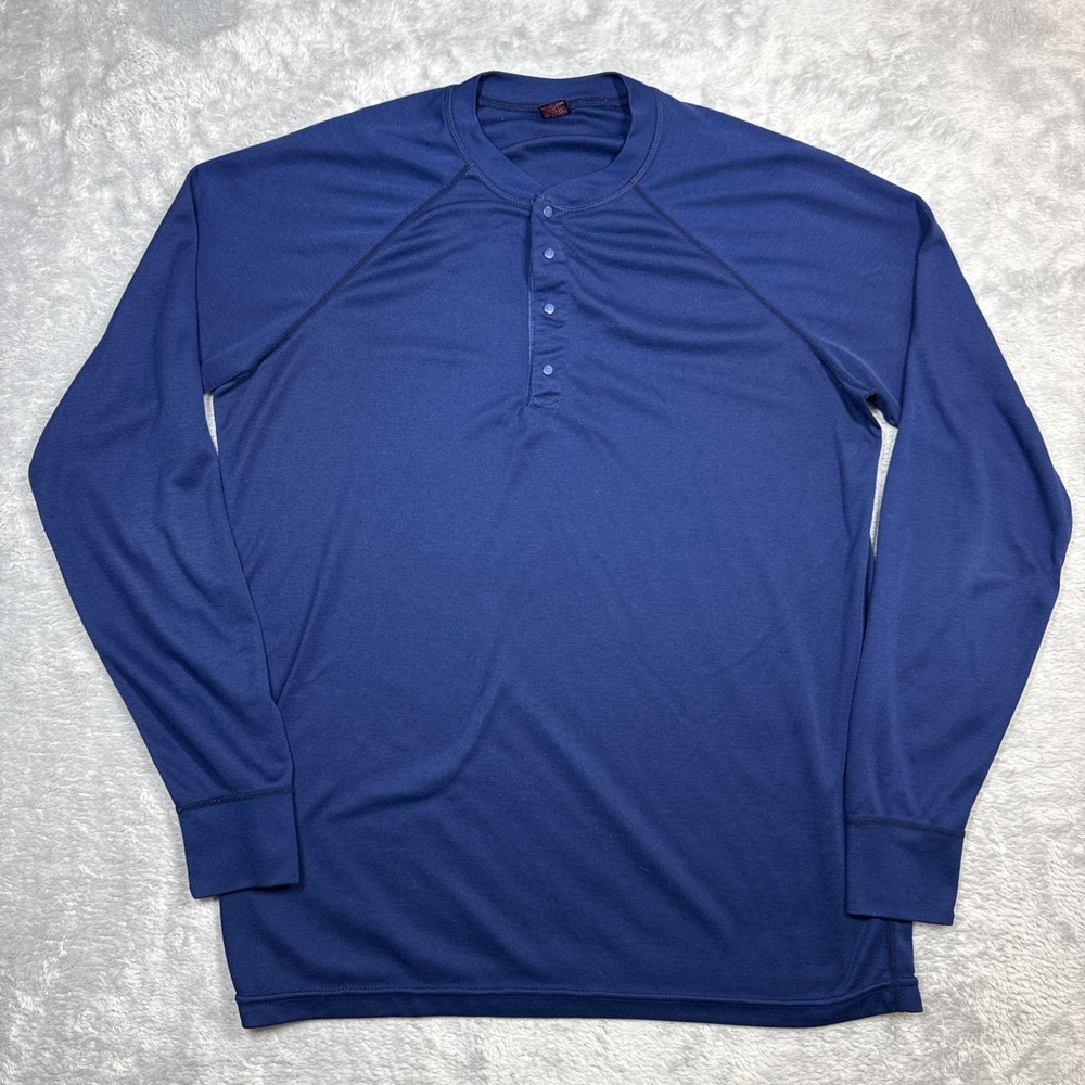 Vintage Patagonia Capilene Henley Snap Shirt Mens XL Blue USA Base Layer 80s